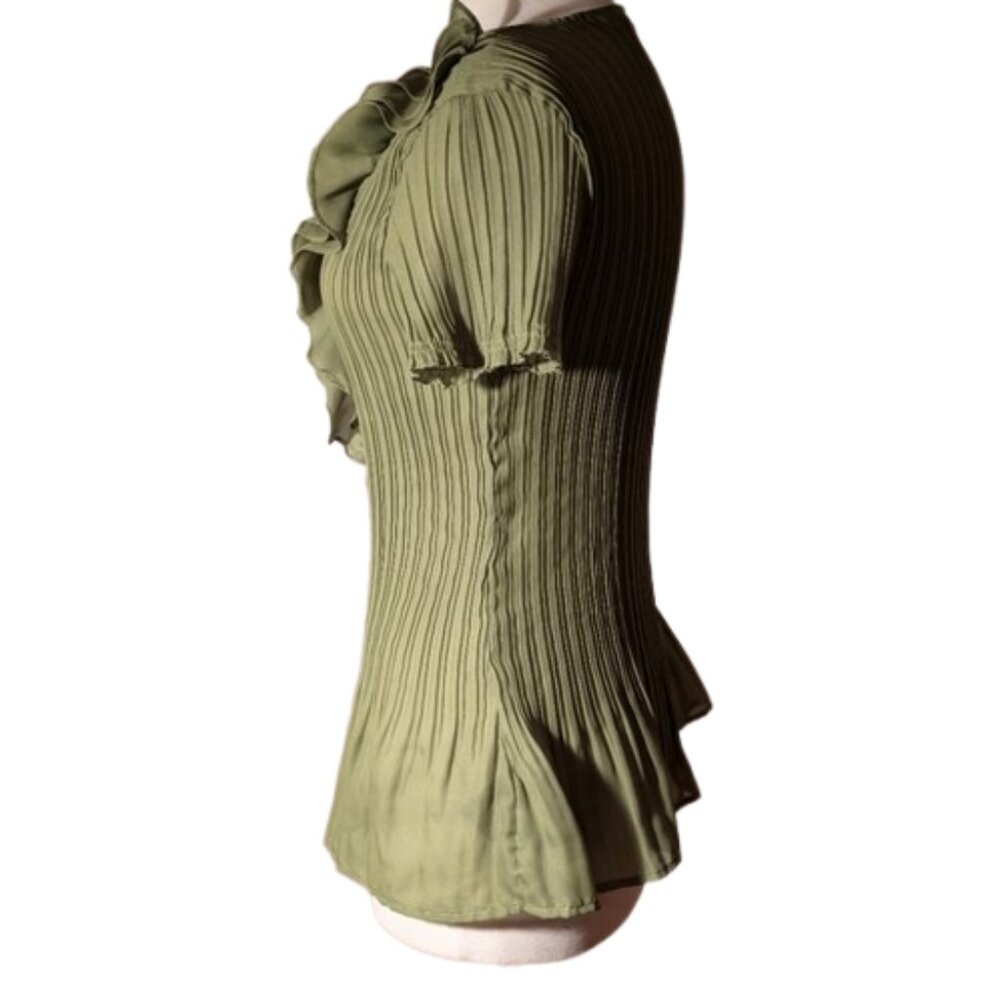 East 5th Ruffle Pleated Button Down Blouse XL - Picture 3 of 7